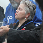 Algonquin Elder Claudette Commanda offering a traditional  blessing