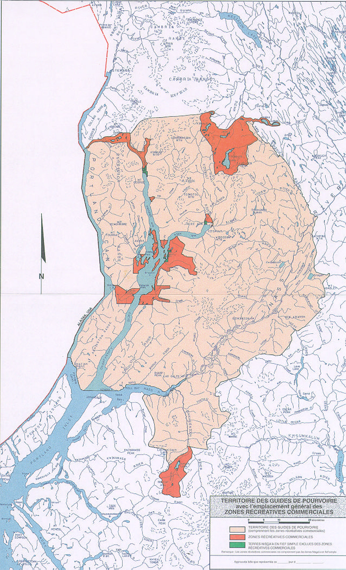 Carte de la r&eacute;gion des guides de pourvoirie